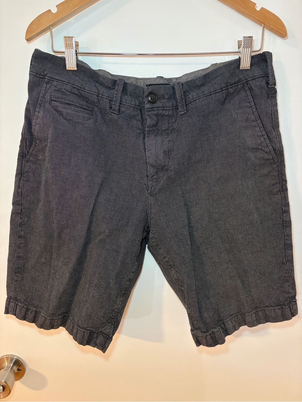 Express Men's Dark Charcoal Flat Front Shorts